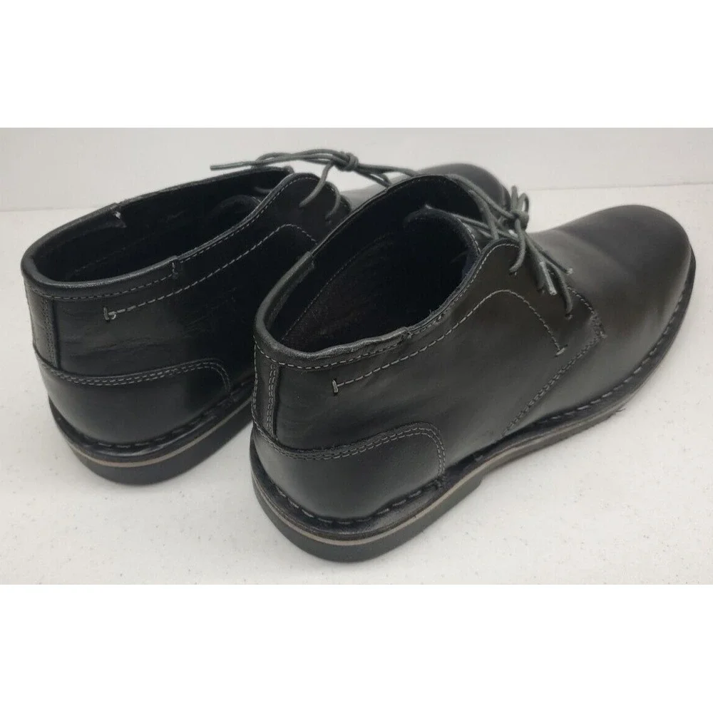 Steve Madden Men's Harken Leather Chukka Boots Size 9.5 M Black EUC w/Box!